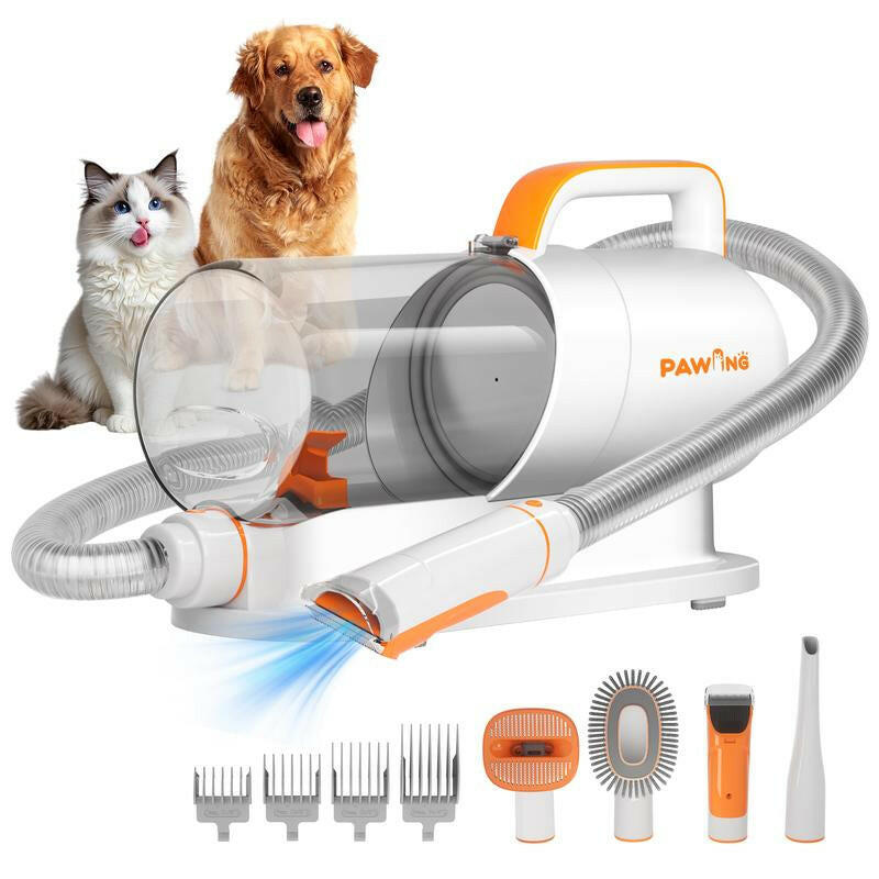 PAWING Grooming Vacuum, Dog Vacuum Brush for Shedding Grooming, Dog Hair Vacuum Groomer, 5-In-1 Pet Grooming Kit for Cat Dog, Pet Products