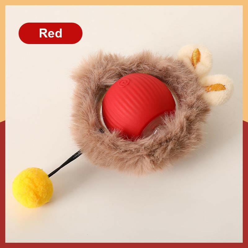 Cat&Dog Toy - Interactive USB Rechargeable Ball Toy on Rug with Bird Chirping, Anti-Depression Fun Gift for Cats & Dogs