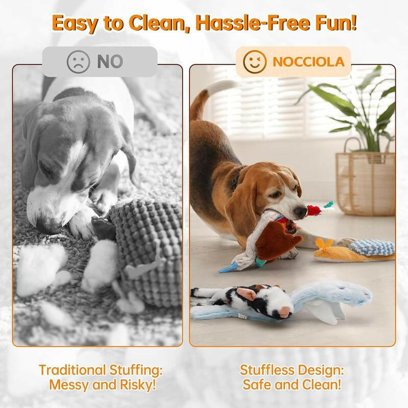 Nocciola 5 PCS Nature'S Call Crinkle Dog Toys, No Stuffing Plush Baby Animals with Squeaker, Tug & Chew Toy for All Breeds, Boredom Relief Puppy Toys