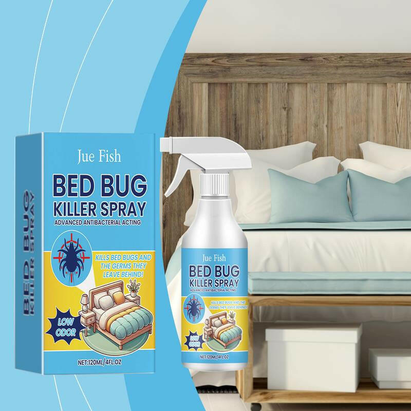 Jue-Fish Bedbug Spray Killer Bedbug Eliminator Dormitory Bed Bedroom Lice and Mite Spray Advanced Antibacterial Acting Low Odor