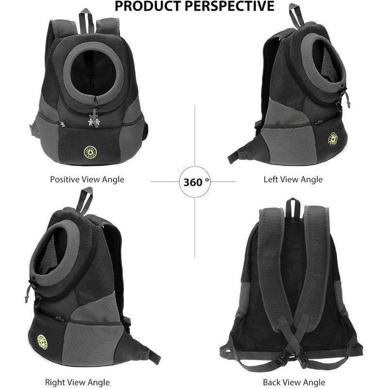 Pet Dog Carrier Backpack, Adjustable Breathable Dog Carrying Backpack with Safety Straps for Hiking, Dog & Cat Accessories for Hiking Camping Travel