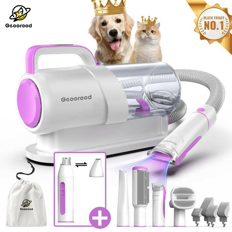 Geoorood Dog Grooming Vacuum Kit with 13000Pa Suction Power & 2.2L Dust Collection for Furry Animal Cleaning #Tiktokshopbacktoschool