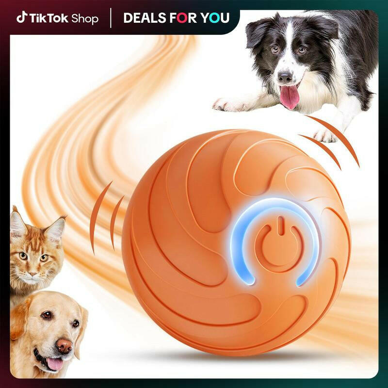 SPOVEN Intelligent Jumping Vibration Interactive Dog Ball, Automatic Sports Bouncing Ball Toy, Suitable for Small/Large Dogs, Durable Resistant Chewing Design, USB Rechargeable