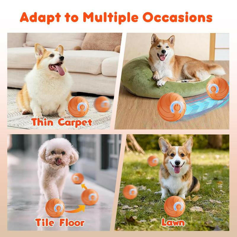 SPOVEN Intelligent Jumping Vibration Interactive Dog Ball, Automatic Sports Bouncing Ball Toy, Suitable for Small/Large Dogs, Durable Resistant Chewing Design, USB Rechargeable