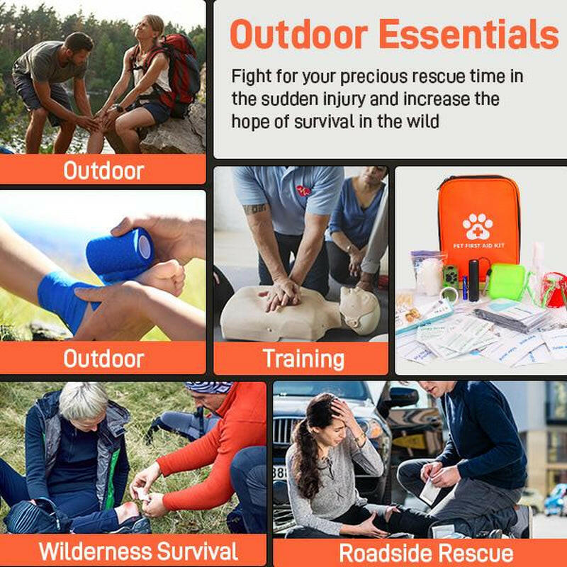 118PCS Dog & Cat First Aid Kit – Portable Pet Emergency Kit for Travel, Hiking, Camping, Outdoor Adventures & Car. Lightweight Compact Pet Medical Supplies for Wound Care, Safety & Survival – Ideal for Dogs, Cats & Small Pets