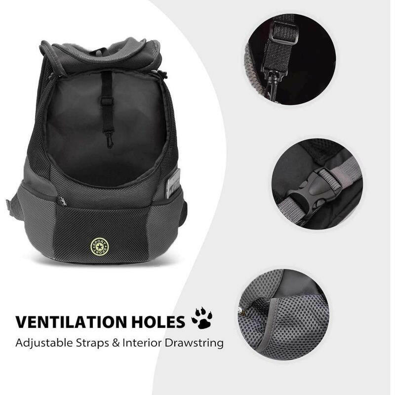 Pet Dog Carrier Backpack, Adjustable Breathable Dog Carrying Backpack with Safety Straps for Hiking, Dog & Cat Accessories for Hiking Camping Travel