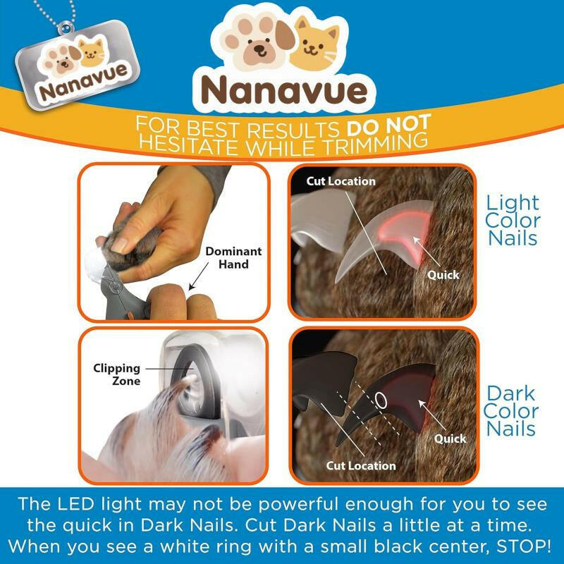LED Light Pet Nail Clipper- Trimming Cats & Dogs Nails & Claws, 5X Magnification Trimmer, Scissor Safe, Vets Recommended Grooming Trimming Tool Pet