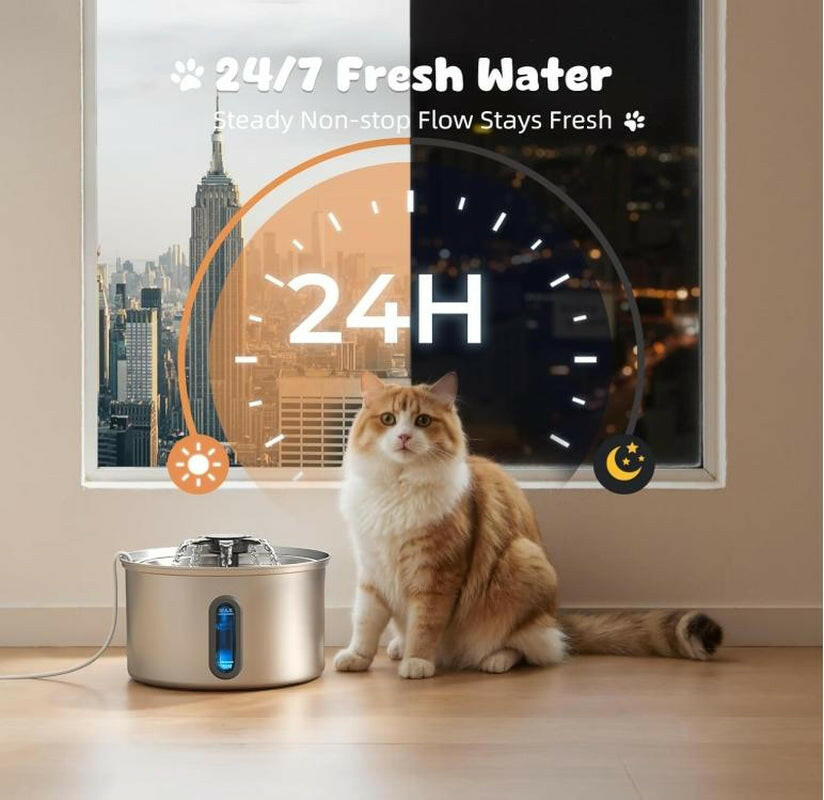 3.5L Large Capacity Automatic Pet Water Dispenser for Drinking with Level Window