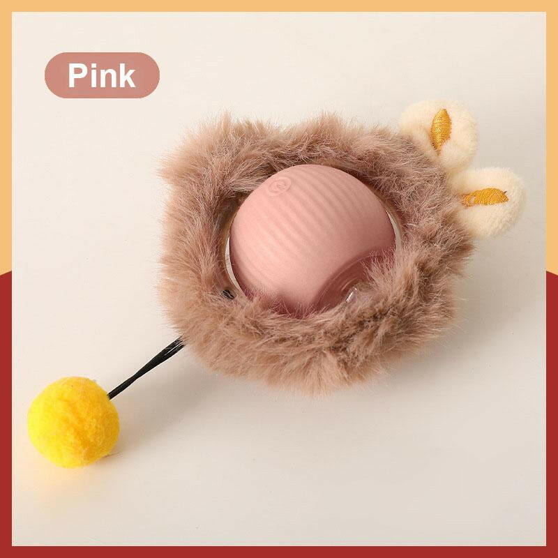 Cat&Dog Toy - Interactive USB Rechargeable Ball Toy on Rug with Bird Chirping, Anti-Depression Fun Gift for Cats & Dogs