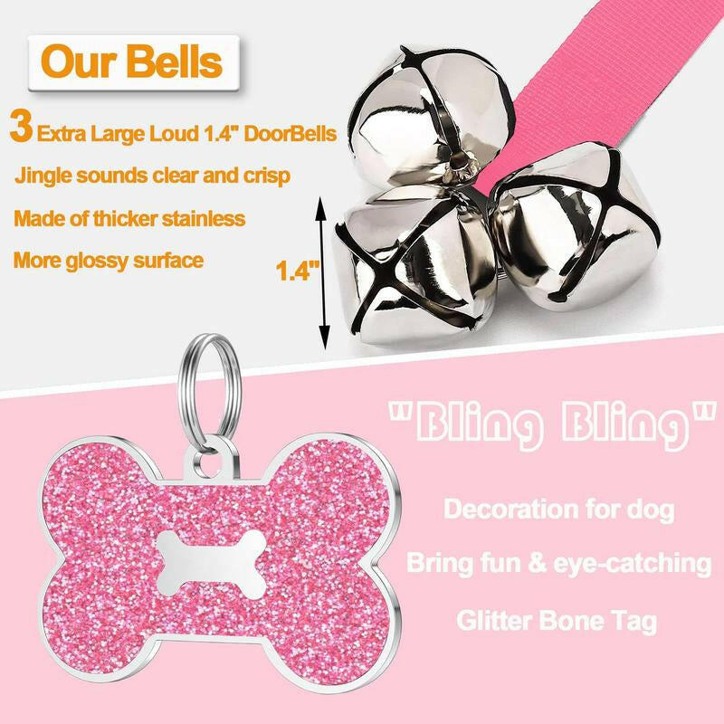 2-Pack Dog Door Bells for Effective Potty Training - Puppy Doorbell Jingle for Convenient Outdoor Access - Pet Accessories