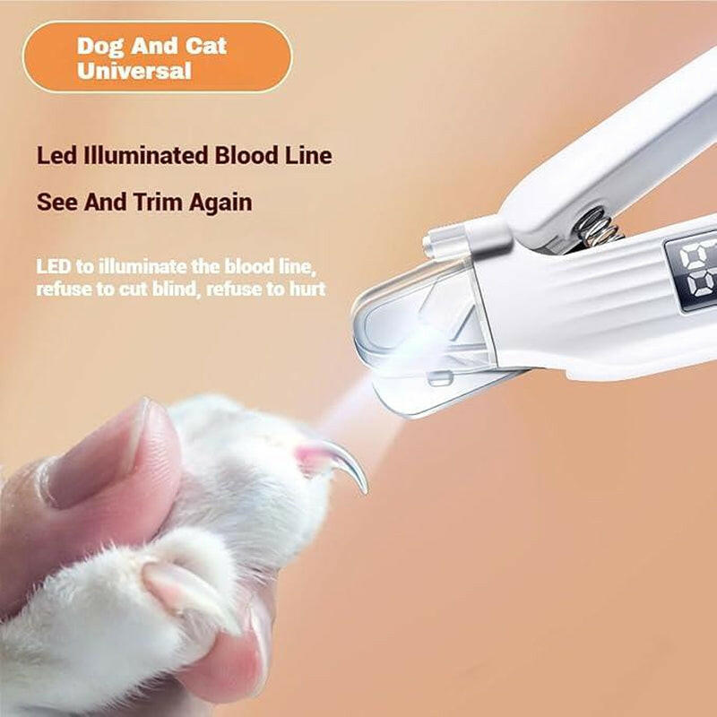 Nail Trimmer,Pet Nail Trimmer,Portable 2 in 1 Dog Cat Electric Nail Clipper with Light,Electric Pets Claw Trimmer,Nail Trimmer with Nail File.