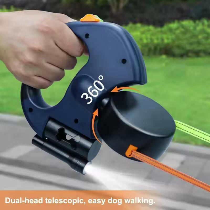 Tangle-Free Dual Dog Leash with 360° Swivel Head – for 2 Small to Medium Dogs (30 Lbs), 10Ft Retractable Leash, Lightweight Anti-Wear Handle, Dogaccessories,Puppy Essentials