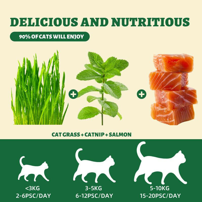450G/16Oz Cat Grass Treats,Crunchy Cat Treats 9 Packs (50G Each),Natural Cat Grass Sticks &Cat Grass Teeth Cleaning Treats for Cat Training Rewards Box Pet Products