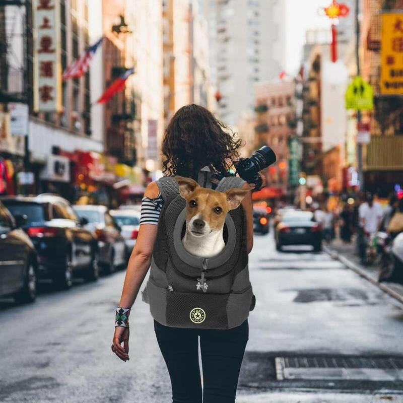 Pet Dog Carrier Backpack, Adjustable Breathable Dog Carrying Backpack with Safety Straps for Hiking, Dog & Cat Accessories for Hiking Camping Travel