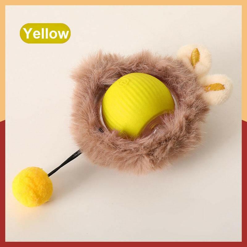 Cat&Dog Toy - Interactive USB Rechargeable Ball Toy on Rug with Bird Chirping, Anti-Depression Fun Gift for Cats & Dogs