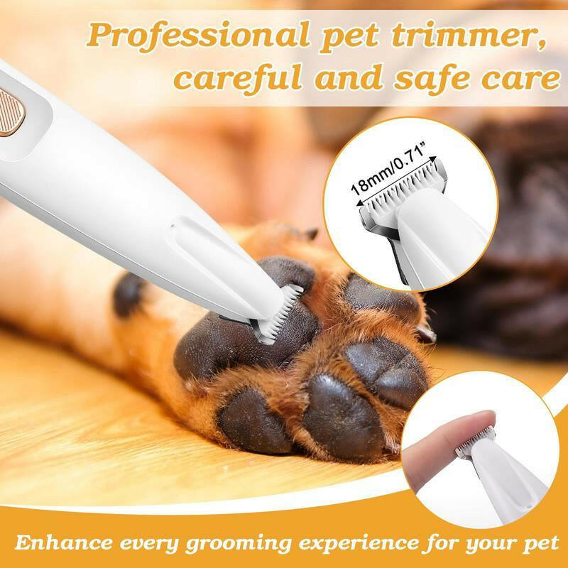 2025 New Pet Paw Trimmer 1Pack Rechargeable Quiet Hair Trimmer for Pets Professional Pet Grooming Kit - Cordless Waterproof Clippers with LED for Precision Trimming Ideal for Home Grooming Pet Hair
