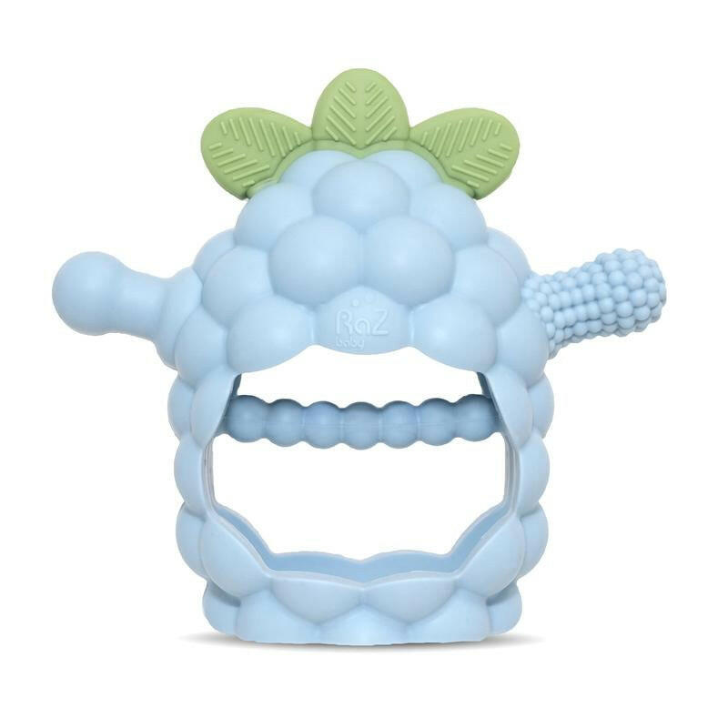 Razbaby Razberry Grip Silicone Teether Toy for 3M+ Babies & Infants - Drop Resistant, Non-Toxic, Multi-Textured Design for Front and Back Teeth