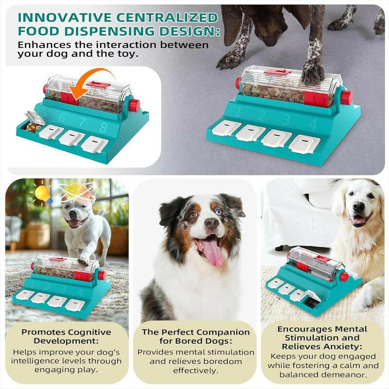 KADTC Paw-Activated Rolling Puzzle Game Toy Level 2 in 1 Treat Toys Capacity 16.4-14Oz Slow Feeder Adjustable Interactive Food Dispenser for Medium/Large Dogs Brain Mental Stimulation and Healthy Eating