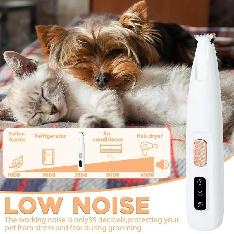 Dog Paw Trimmer with LED Light, Upgraded Paw Trimmer for Dogs, Electric Dog Clippers for Groomming with Led Display, Waterproof Low Noise Pet Hair Shaver for Dogs Cats