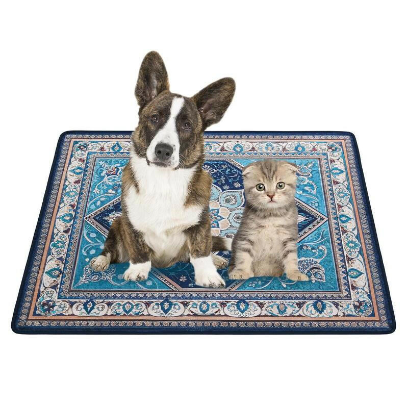 Qeils Super Absorbent Washable Pee Pads for Dogs 2 Pack Green Long Wool Mat Reusable Puppy Pads for Potty Training Outdoorfun Paws Unscented Eco-Friendly