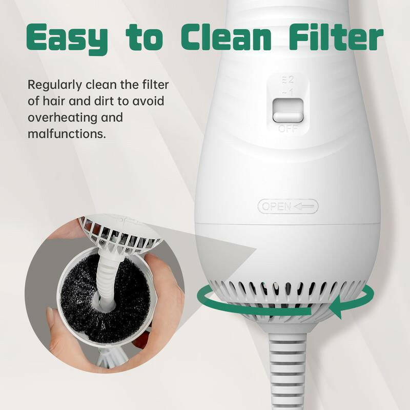 LIVEKEY 2 in 1 Pet Brush Hair Dryer with Bristle Brush, 300W for Small and Medium Dogs, Portable USB Rechargeable Pet Hair Remover