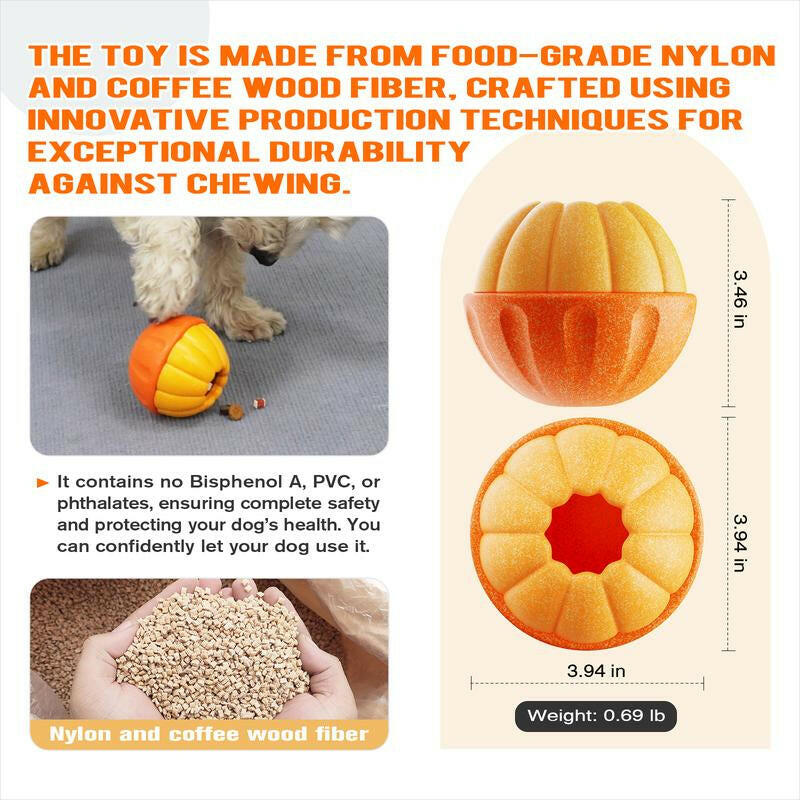 KADTC Frostlick Frozen Lick Treat Tray Toys Kibble Dispensing Dog Toy Durable Chew Ball for Dogs Freeze Orange Peanut Butter Filling DIY Food Interactive Puppy Stuffable Crate Enrichment Balls