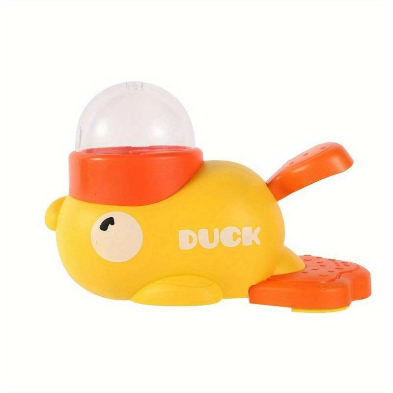 Interactive Duck-Shaped Pet Feeder Toy for Dogs & Cats - Durable Plastic Puzzle Feeder with Orange Beak Foot Design, Battery-Free