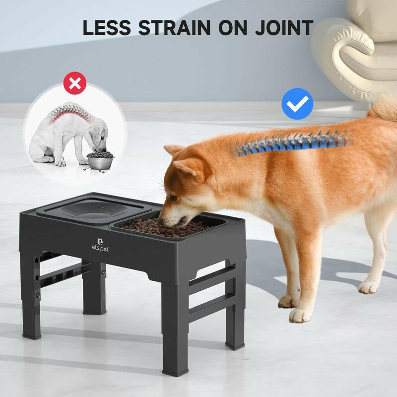 ELS PET Elevated Dog Bowls, Adjustable Raised Dog Bowls