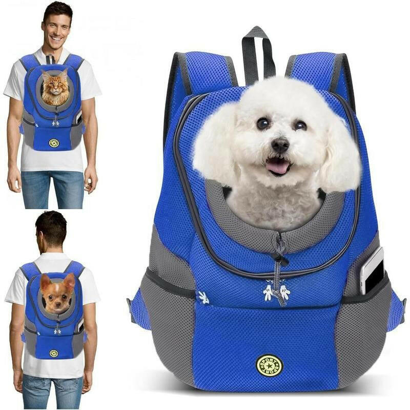 Pet Dog Carrier Backpack, Adjustable Breathable Dog Carrying Backpack with Safety Straps for Hiking, Dog & Cat Accessories for Hiking Camping Travel