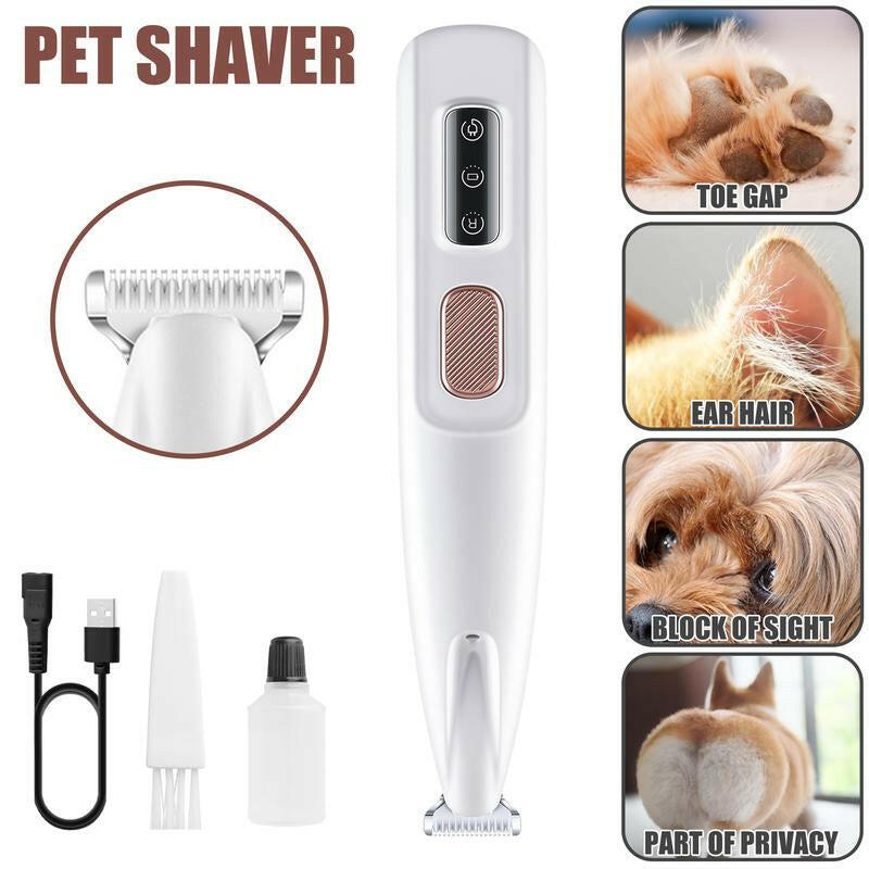 2025 New Pet Paw Trimmer 1Pack Rechargeable Quiet Hair Trimmer for Pets Professional Pet Grooming Kit - Cordless Waterproof Clippers with LED for Precision Trimming Ideal for Home Grooming Pet Hair