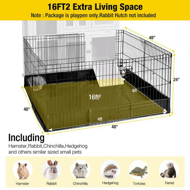 【On Sale】Aivituvin-Air71 Bunny Playpen| Guinea Pig Playpen with Floor,Petlife,Dog Playpen,Rabbit Playpen,Dog Crate,Metal Pet Fence with Pad