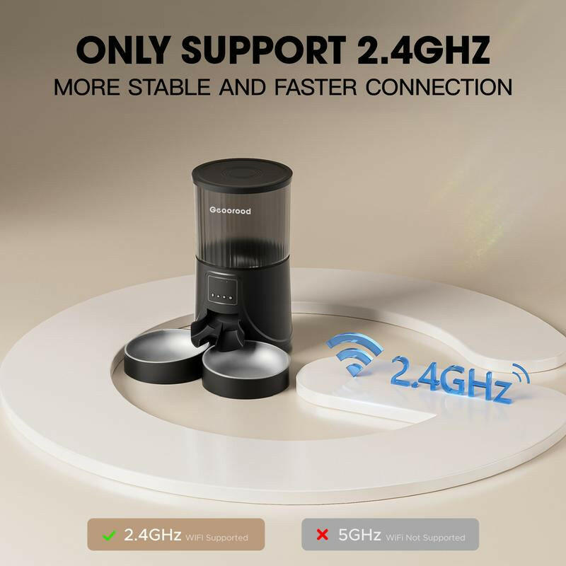 【Geoorood】Automatic Cat Feeder for 2 Cats with Camera | App-Controlled with Real-Time Video Chat | Dual Stainless Steel Bowls | 2.4Ghz Wifi Only | Ideal for Cats & Dogs | 1 Gallon / 135Oz / 4L Capacity!#2