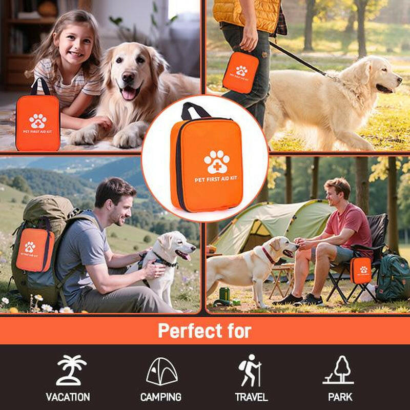 118PCS Dog & Cat First Aid Kit – Portable Pet Emergency Kit for Travel, Hiking, Camping, Outdoor Adventures & Car. Lightweight Compact Pet Medical Supplies for Wound Care, Safety & Survival – Ideal for Dogs, Cats & Small Pets