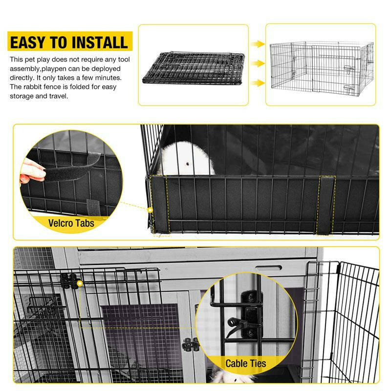【On Sale】Aivituvin-Air71 Bunny Playpen| Guinea Pig Playpen with Floor,Petlife,Dog Playpen,Rabbit Playpen,Dog Crate,Metal Pet Fence with Pad