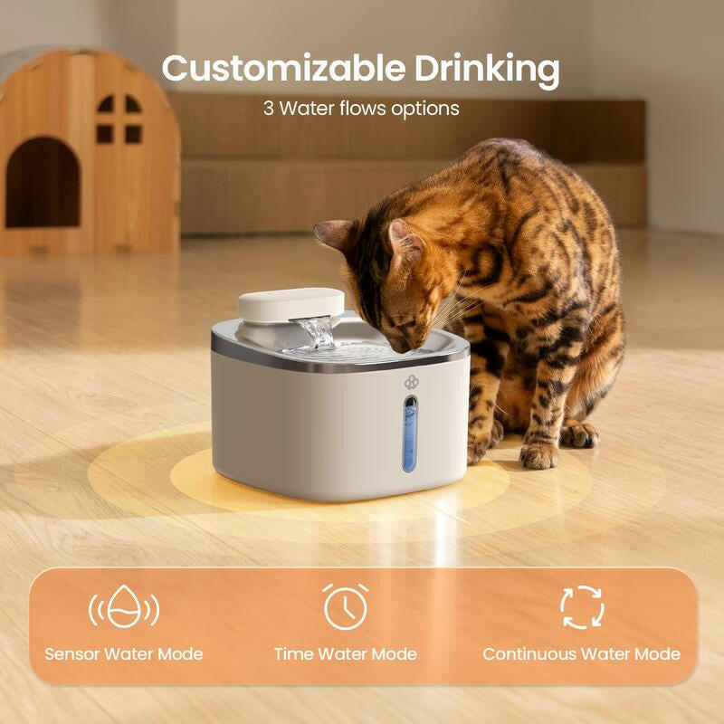 Oneisall Wireless & Stainless Steel Cat Water Fountain, 3.5L/118Oz Automatic Cat Water Fountain,304 Stainless Steel,Cordless & Rechargeable with Motion Sensor and Low Noise