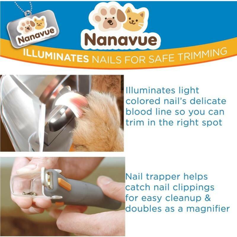 LED Light Pet Nail Clipper- Trimming Cats & Dogs Nails & Claws, 5X Magnification Trimmer, Scissor Safe, Vets Recommended Grooming Trimming Tool Pet