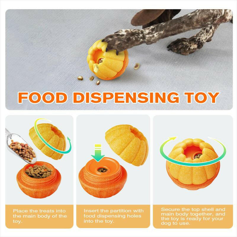 KADTC Frostlick Frozen Lick Treat Tray Toys Kibble Dispensing Dog Toy Durable Chew Ball for Dogs Freeze Orange Peanut Butter Filling DIY Food Interactive Puppy Stuffable Crate Enrichment Balls