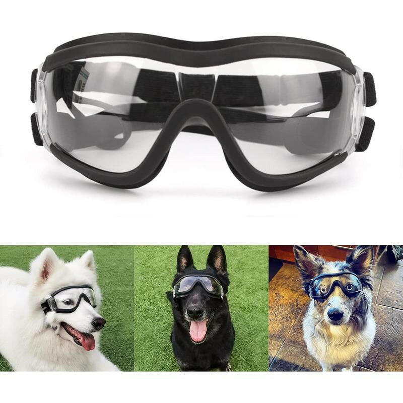 Dog Goggles Large Breed, Large Dog Sunglasses Eye Protection for Dogs Windproof Goggles for Medium Large Dog Riding Biking Driving, Black