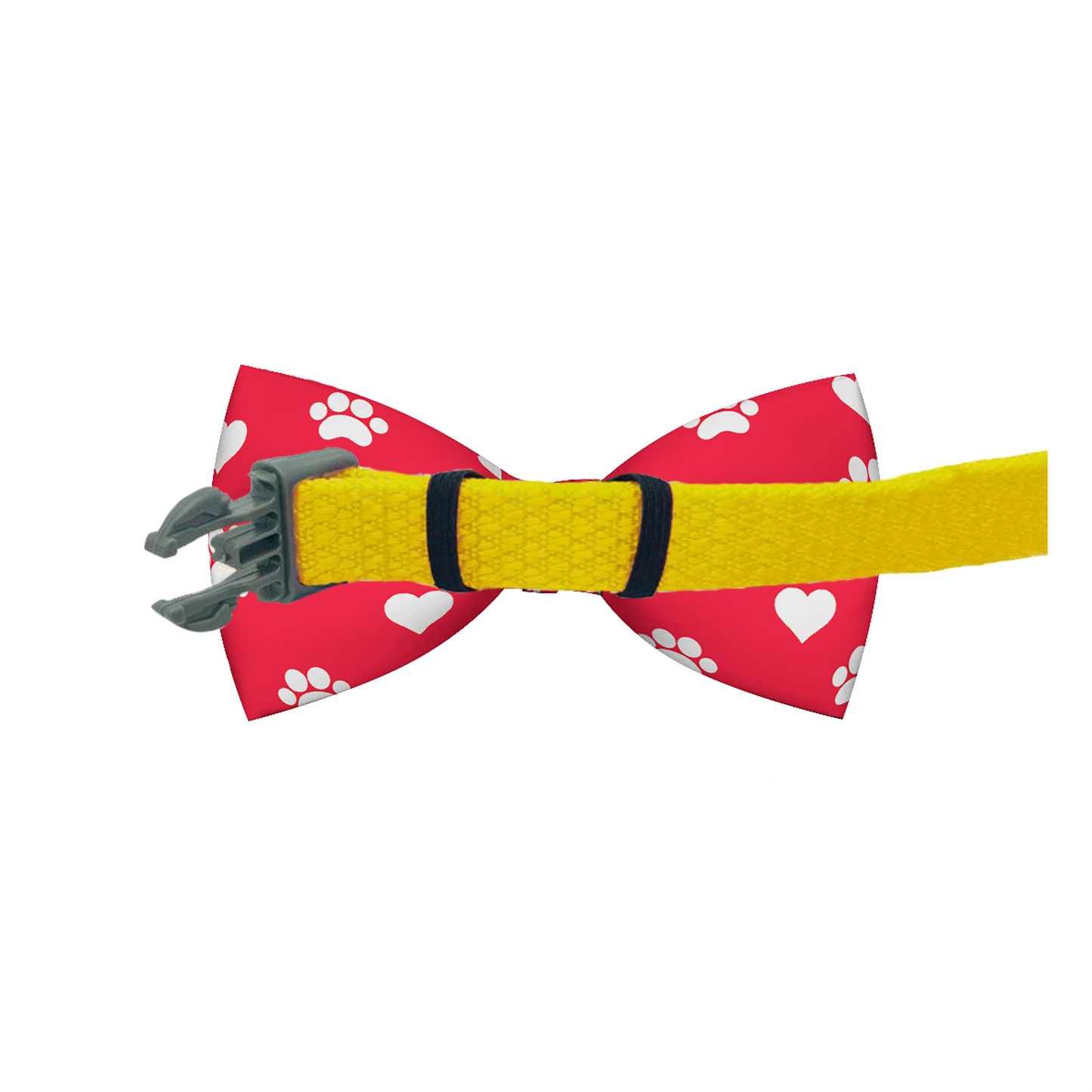 Valentines Day Paw Prints & Hearts Red Dog Bow Tie - Pets Best shop