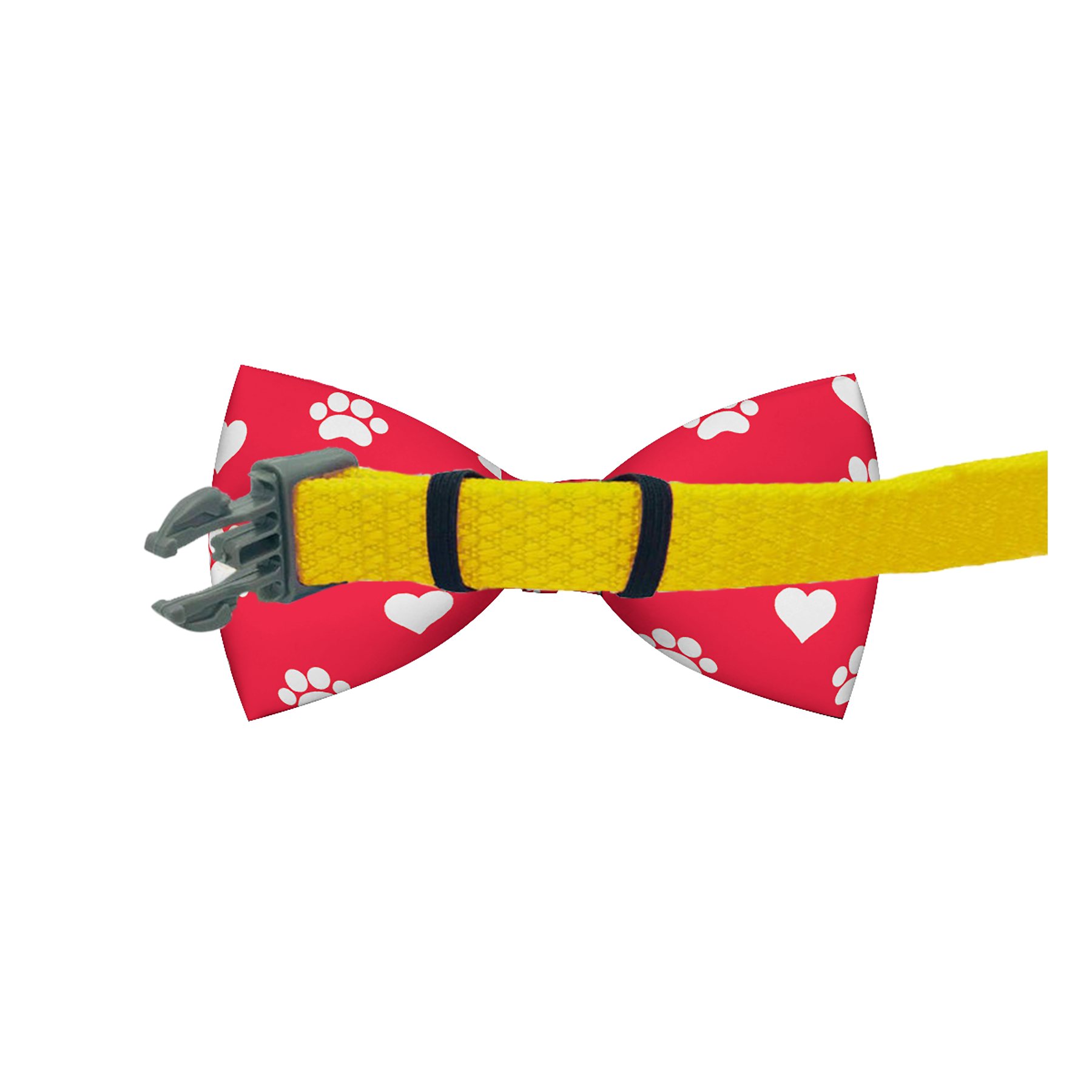 Valentines Day Paw Prints & Hearts Red Dog Bow Tie - Pets Best shop