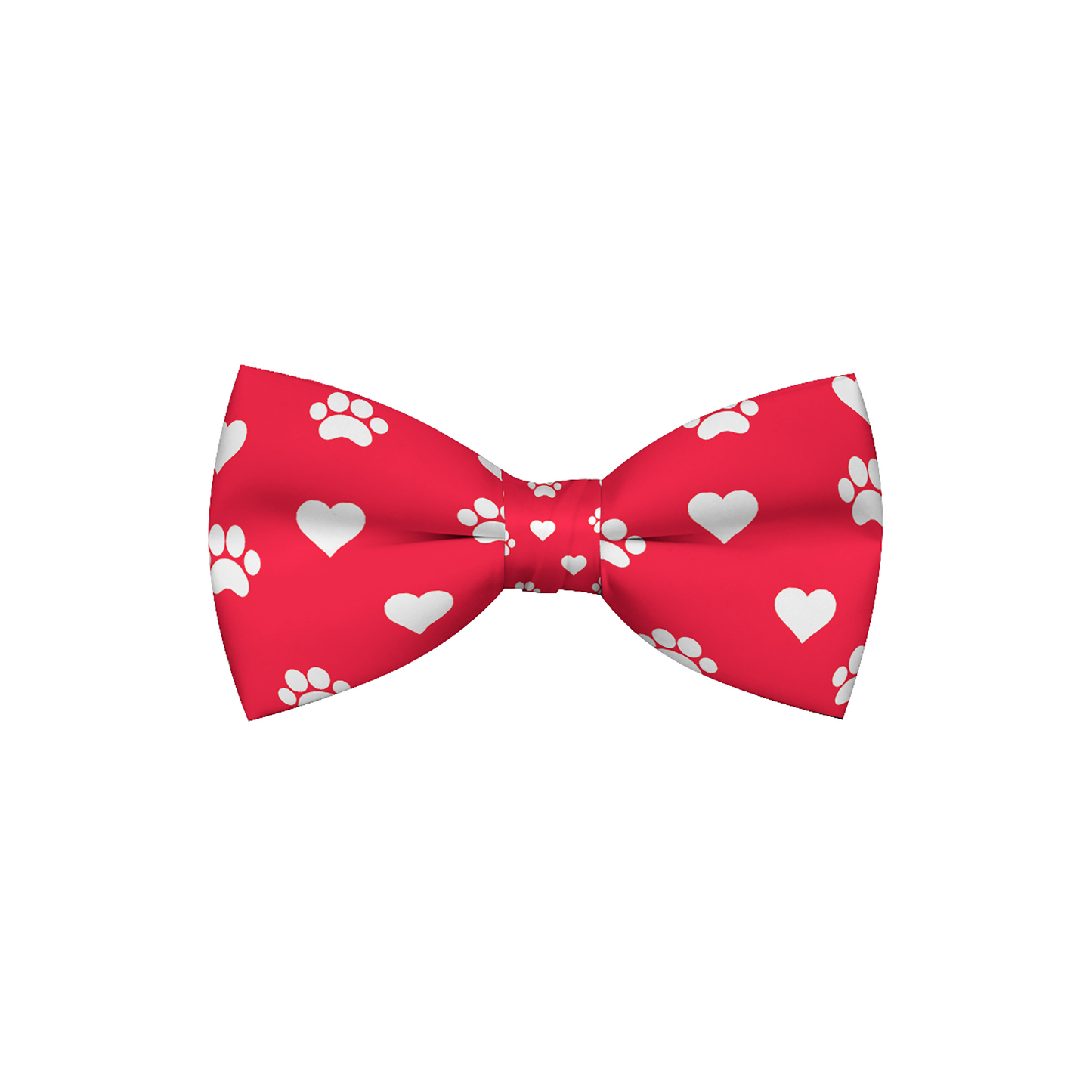 Valentines Day Paw Prints & Hearts Red Dog Bow Tie - Pets Best shop