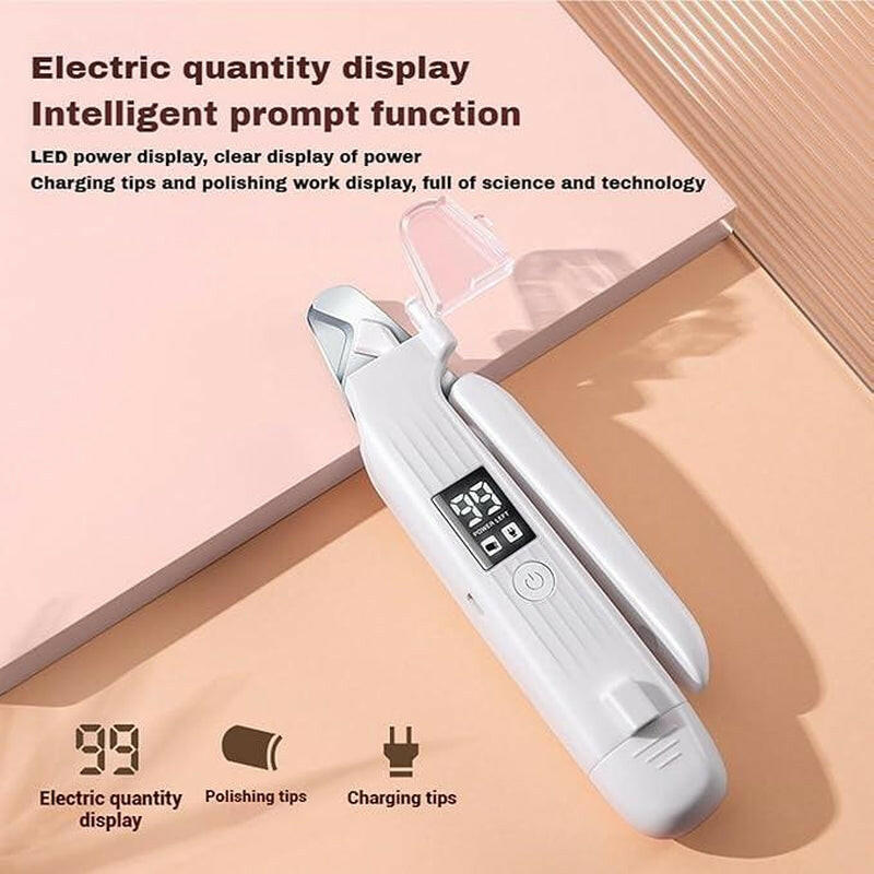 Nail Trimmer,Pet Nail Trimmer,Portable 2 in 1 Dog Cat Electric Nail Clipper with Light,Electric Pets Claw Trimmer,Nail Trimmer with Nail File.