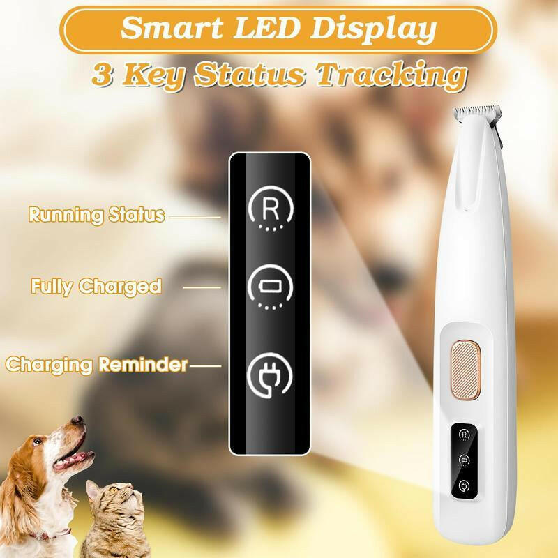 2025 New Pet Paw Trimmer 1Pack Rechargeable Quiet Hair Trimmer for Pets Professional Pet Grooming Kit - Cordless Waterproof Clippers with LED for Precision Trimming Ideal for Home Grooming Pet Hair