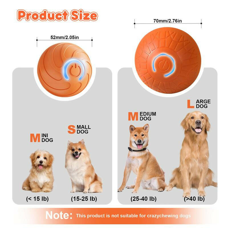 SPOVEN Intelligent Jumping Vibration Interactive Dog Ball, Automatic Sports Bouncing Ball Toy, Suitable for Small/Large Dogs, Durable Resistant Chewing Design, USB Rechargeable