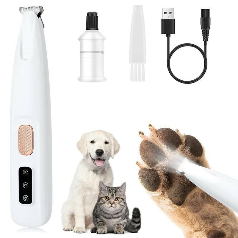 2025 New Pet Paw Trimmer 1Pack Rechargeable Quiet Hair Trimmer for Pets Professional Pet Grooming Kit - Cordless Waterproof Clippers with LED for Precision Trimming Ideal for Home Grooming Pet Hair