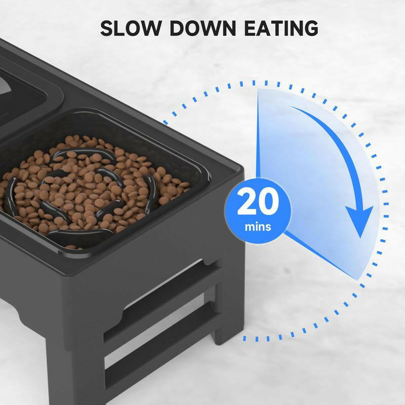 ELS PET Elevated Dog Bowls, Adjustable Raised Dog Bowls