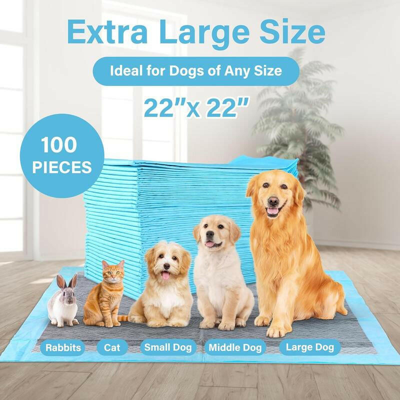 Super-Absorbent Waterproof Dog & Cat and Puppy Pet Training Pad, Housebreaking Pet Pad, 100-Count Small-Size