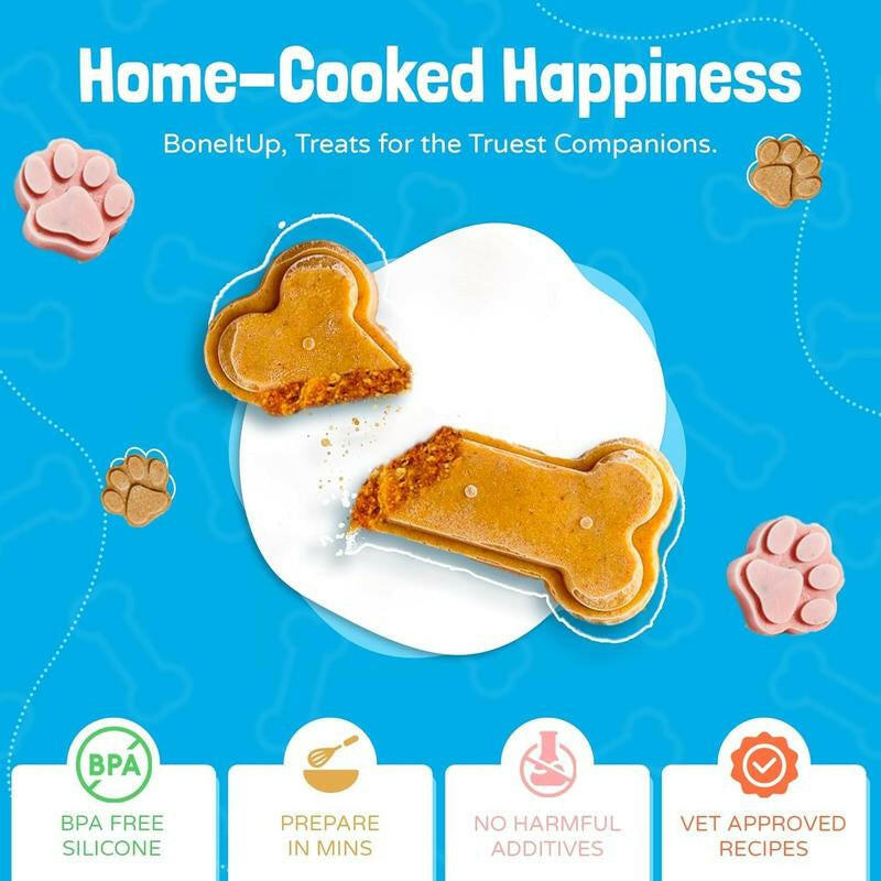 Homemade Dog Treat Kit - DIY Dog Treat Baking Kit W/Molds, Cutters, Recipes & Gift Bags - Bake Fresh, Healthy Organic Training Treats for Dogs at Home