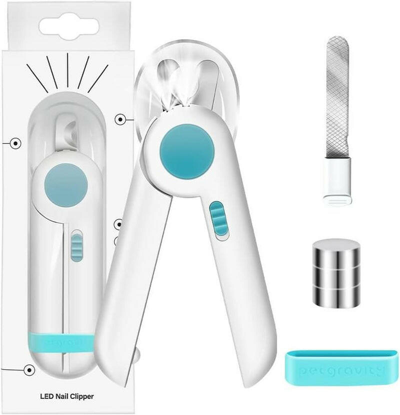 Dog Cat Nail Clippers and Trimmer Free Nail File Clippers with LED Light to Avoid Over-Cutting Nails