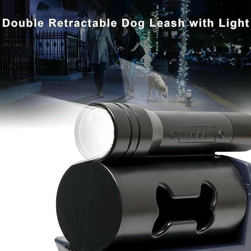 Tangle-Free Dual Dog Leash with 360° Swivel Head – for 2 Small to Medium Dogs (30 Lbs), 10Ft Retractable Leash, Lightweight Anti-Wear Handle, Dogaccessories,Puppy Essentials